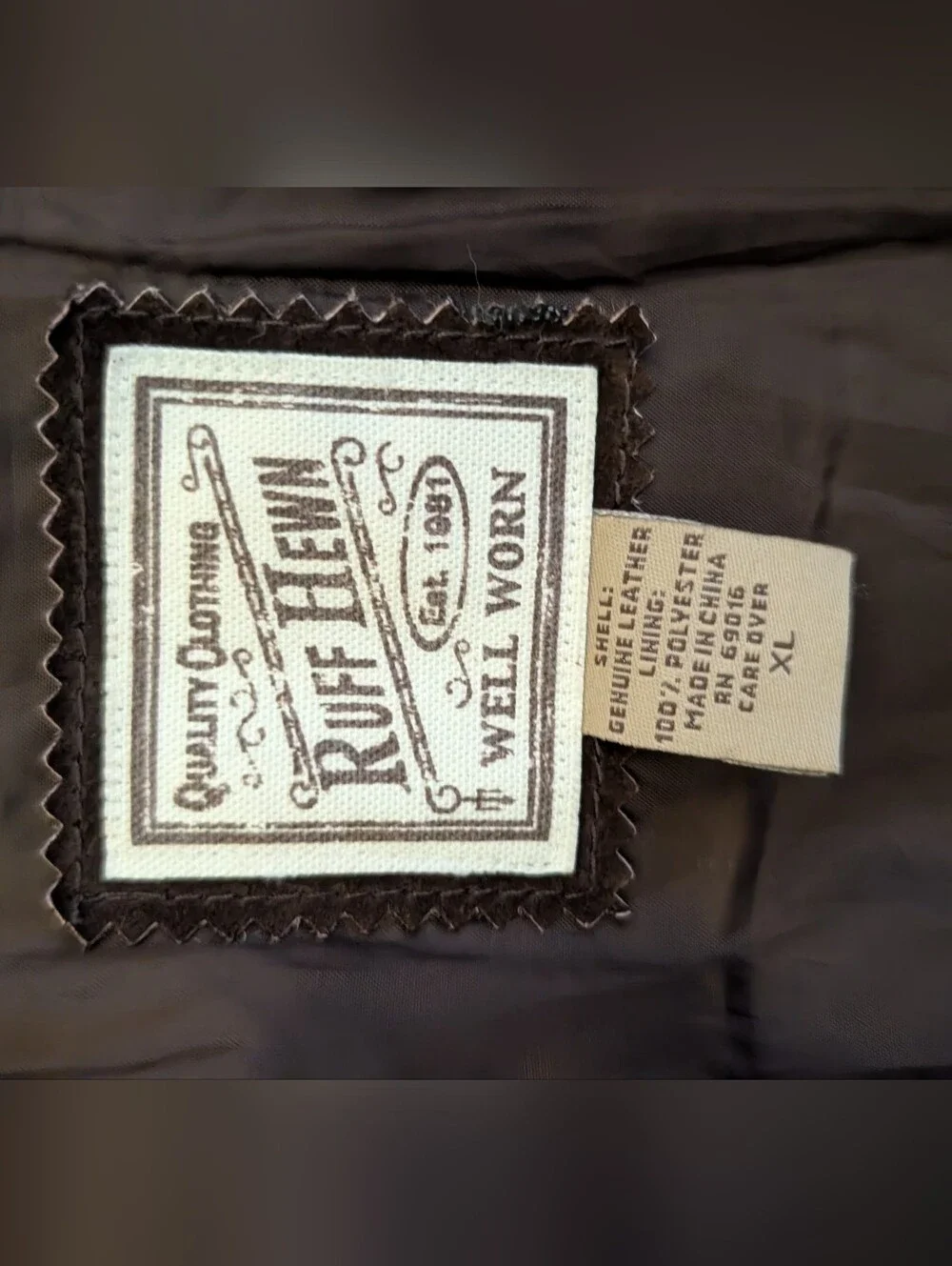 Ruff Hewn Dark Brown Suede Zip Jacket - Picture 5 of 6